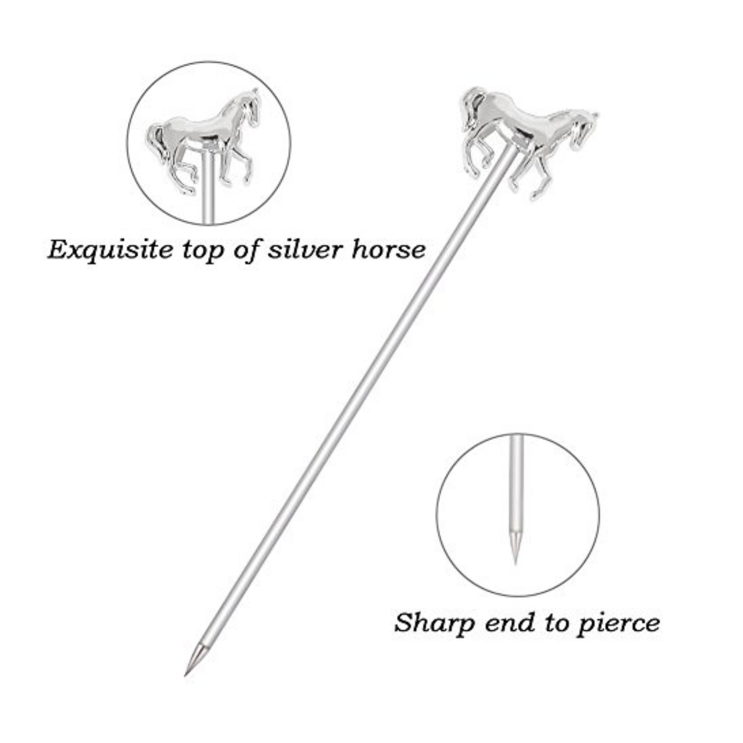 Horse Cocktail Pick Set-5 - Silver