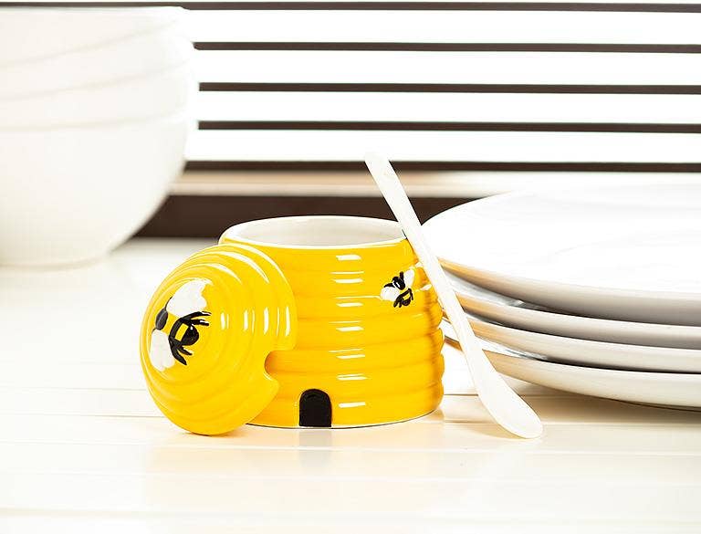 Beehive Covered Jar with Spoon