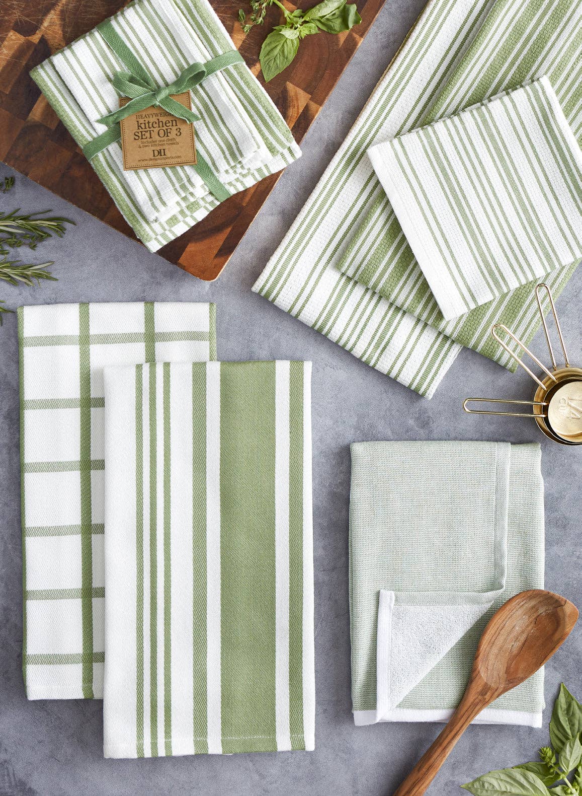 Clover Classic Stripe Kitchen Towels Set of 3